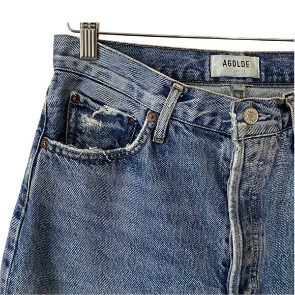 Agolde Riley High Rise Straight Crop Jean US 28 Blue Denim 100% Organic Cotton - Picture 8 of 16